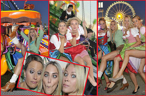 Viel Bein, viel Spaß: So sexy und verrückt feiern die schönen Sky-Moderatorinnen auf der Sky-Wiesn. Die Bilder.