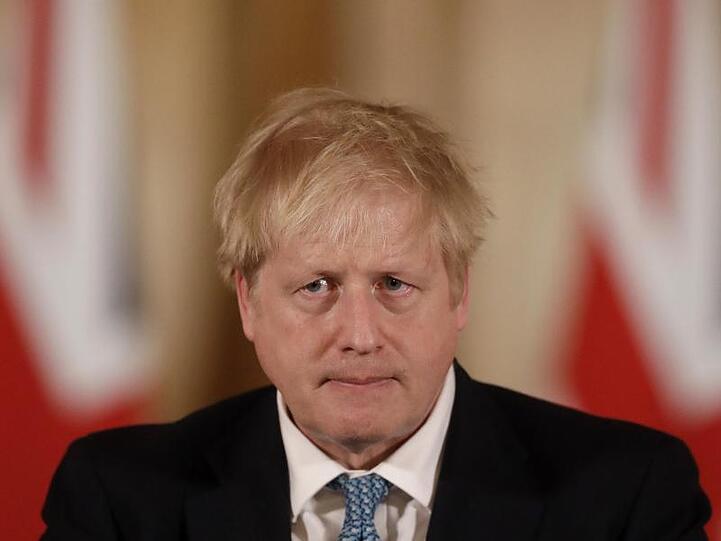 Premierminister Boris Johnson Mitte März bei einer Pressekonferenz in 10 Downing Street.