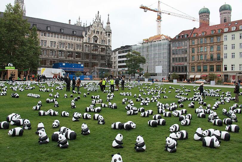 WWF Deutschland feiert 50-jähriges Bestehen: Die Panda-Skulpturen am Marienhof