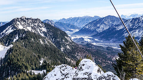 Was für ein Weitblick: oben auf dem Brunnenkopf.