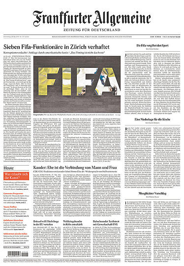 "Hau ab, Blatter", "Die Fifa als Mafia", "Arschlochtest": Die internationale Presse über den FIFA-Skandal. Pressestimmen zum Druchklicken...
