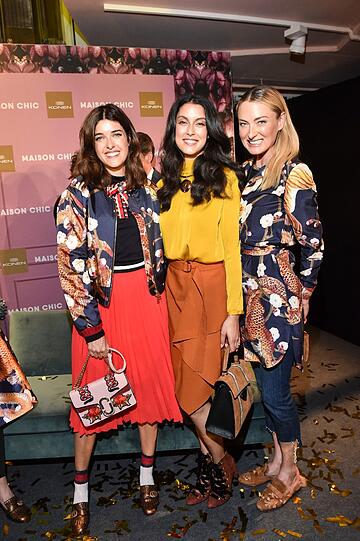 Rebecca Mir stolz in ihrem topmodischen Outfit bei der Aftershow-Party mit Marie Nasemann und Prinzessin Lilly zu Sayn-Wittgenstein