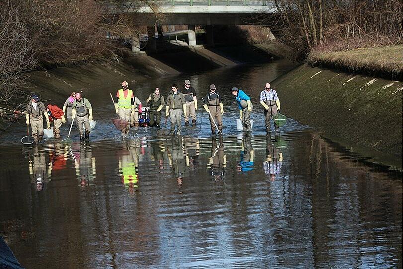 Ramadama im Eisbach: Das Baureferat hat das Flussbett vom Müll befreit.