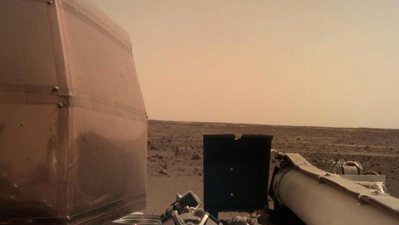 Die Nasa-Sonde "InSight" nach der Landung auf dem Mars. Die Nasa-Sonde "InSight" nach der Landung auf dem Mars.