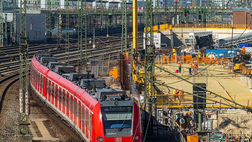 Die Arbeiten an der zweiten Stammstrecke beeintr&auml;chtigen auch 2026 den S-Bahn-Verkehr in M&uuml;nchen. (Archivbild)