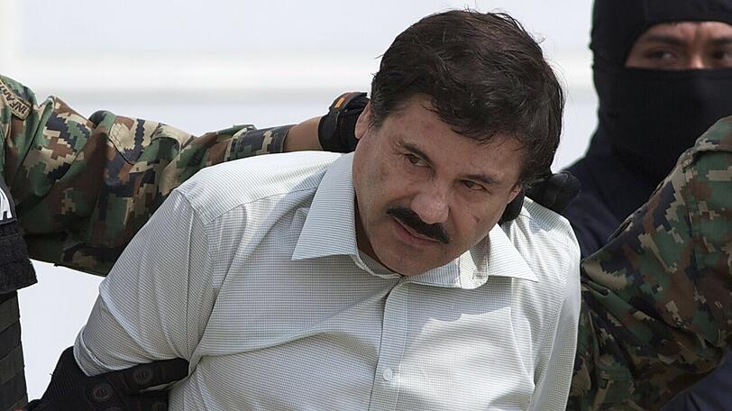 Der mexikanische Drogenboss Joaquin "El Chapo" Guzman nach seiner Gefangennahme.