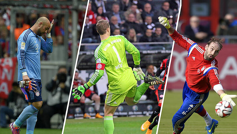 Die AZ zieht Bilanz für die Bayern-Torhüter: Pepe Reina (l.), Manuel Neuer und Tom Starke. Die AZ zieht Bilanz für die Bayern-Torhüter: Pepe Reina (l.), Manuel Neuer und Tom Starke.