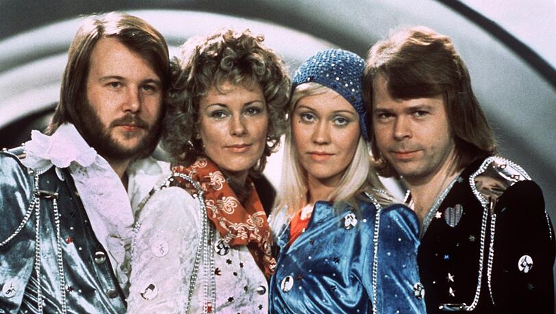 Abba: Benny Andersson, Annafrid Lyngstad, Agnetha Fältskog und Björn Ulvaeus beim Grand Prix d'Eurovision de la Chanson 1974.