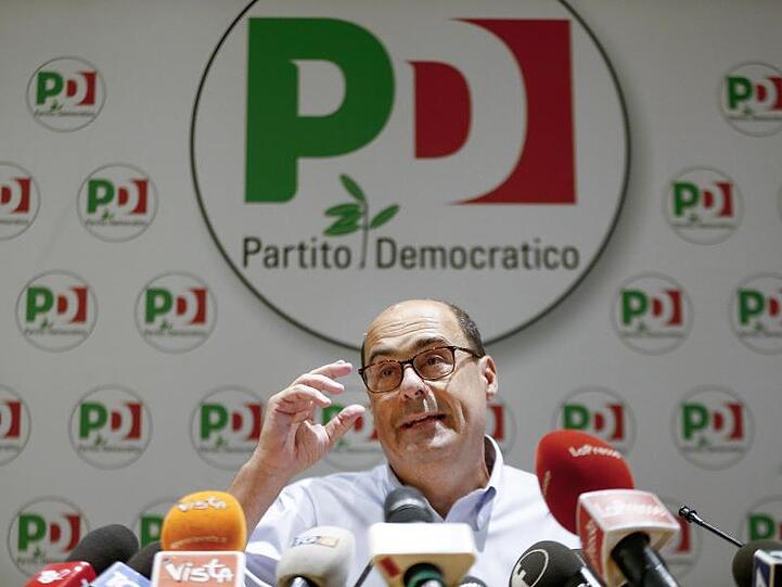 Nicola Zingaretti, Vorsitzender der Sozialdemokratischen Partei in Italien, bei einer Pressekonferenz in Rom.
