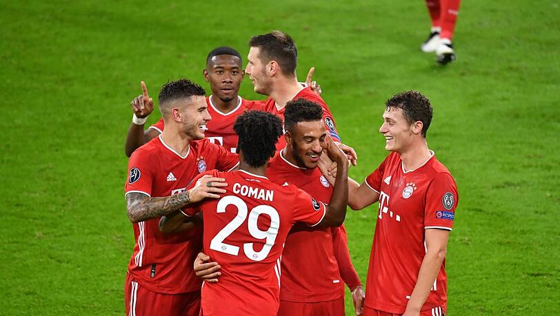 Bayerische Franzosen gegen Paris? Lucas Hernández (l.), Benjamin Pavard (r.) und Kingsley Coman (m.).