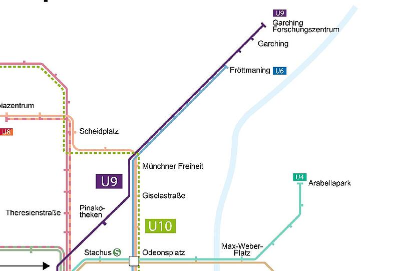 Und hier der nördliche Abschnitt bis nach Garching.