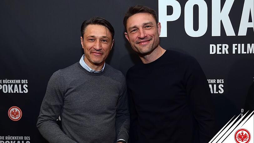 Filmpremiere in Frankfurt: Die Pokalsieger-Brüder Niko und Robert Kovac (r.), die inzwischen den FC Bayern trainieren.