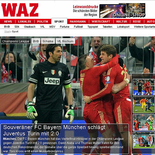 Das Portal "Der Westen" spricht vom "souveränen FC Bayern".