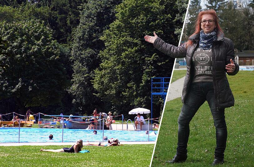 Schwimm-Meisterin Sabine Dreitner in ihrem Reich, dem Freibad Georgenschwaige. Ab Mai beginnt am Petuelring die neue Badesaison &ndash; Rettungsschwimmer werden noch gesucht!