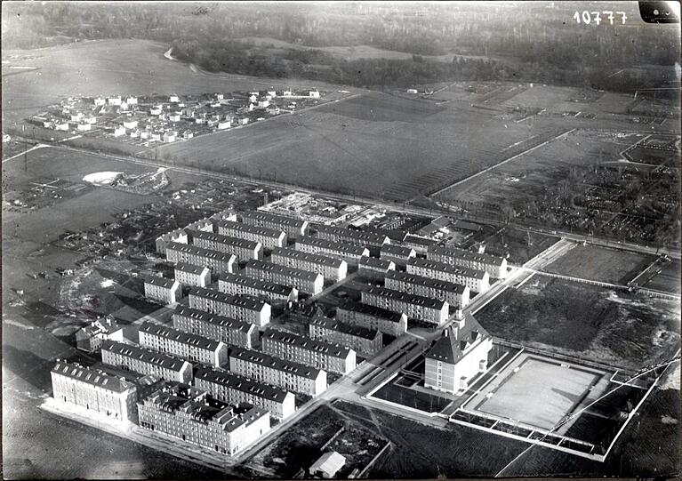 Die Gartenstadt Alte Heide in den 30er Jahren &ndash; und sonst nichts.