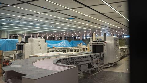 Die künftige Handgepäckskontrolle im Erweiterungsbau des Terminal 1 am Münchner Flughafen.