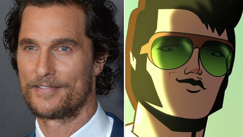 In der Animationsserie "Agent Elvis" spricht Matthew McConaughey Elvis Presley ein.