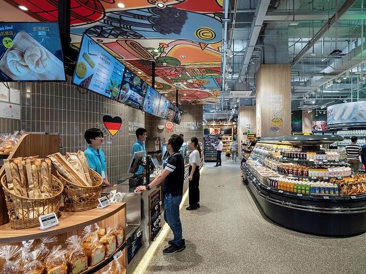 Blick in eine der neuen Aldi-Filialen in Shanghai.