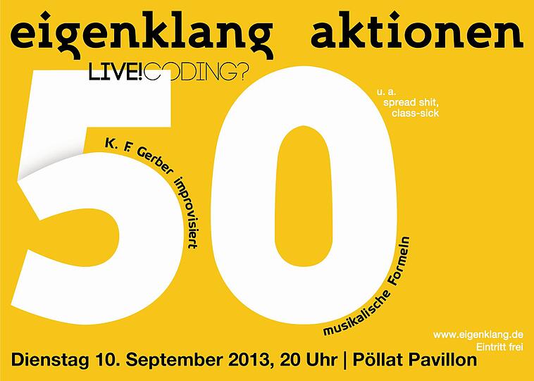 Am 10. September präsentiert Karl F. Gerber bei "Eigenklang Aktionen" in Giesing improvisierte Computermusik.