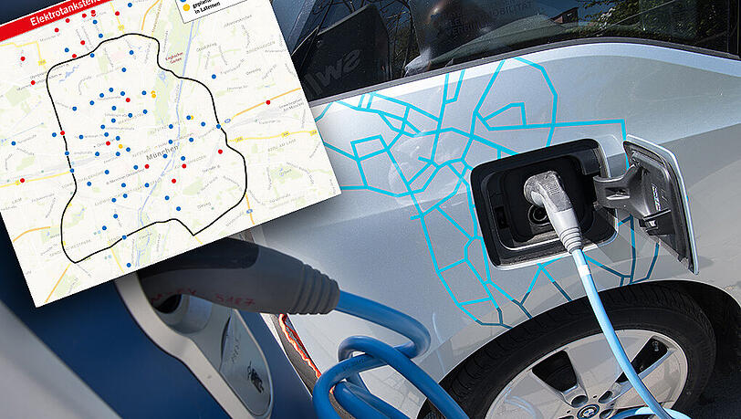 Eine Ladestation für Elektroautos an der Münchner Freiheit. Eine Ladestation für Elektroautos an der Münchner Freiheit.