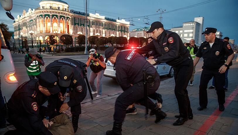 Auch in Jekaterinburg kam es zu Demonstrationen.