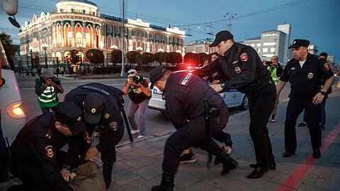 Auch in Jekaterinburg kam es zu Demonstrationen.