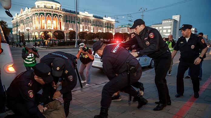 Auch in Jekaterinburg kam es zu Demonstrationen.