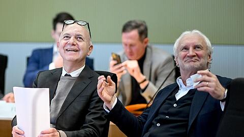 DFB-Führungsduo: Präsident Bernd Neuendorf (l), und Direktor Rudi Völler.