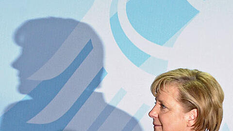 Licht und Schatten: Bundeskanzlerin Angela Merkel