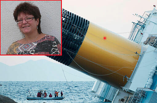 Gabriele G. (kleines Bild) war an Bord der Costa Concordia. Die 52-Jährige aus dem Landkreis Fürth wird vermisst.