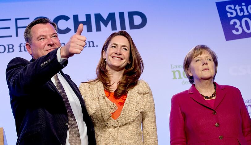 Angela Merkel unterstützt Josef Schmid im Endspurt des Münchner OB-Wahlkampfs.