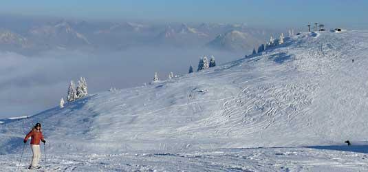Familienparadies für Wintersportler: Das Skigebiet am Sudelfeld.