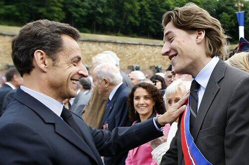 Nicolas Sarkozy und sein Sohn Jean