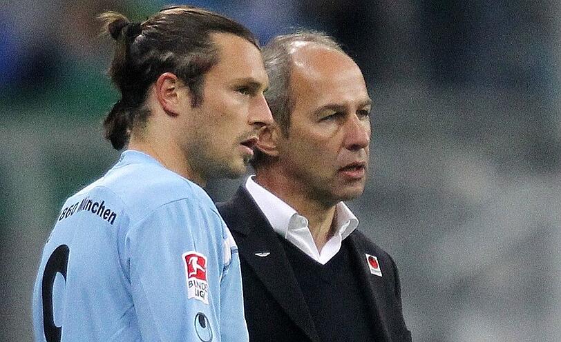 Löwen-Stürmer Rakic und Trainer Maurer