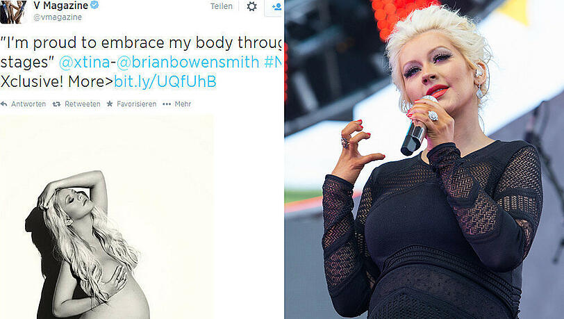 Über Twitter teilte das "V Magazine" ein Bild der nackten Christina Aguilera Über Twitter teilte das "V Magazine" ein Bild der nackten Christina Aguilera