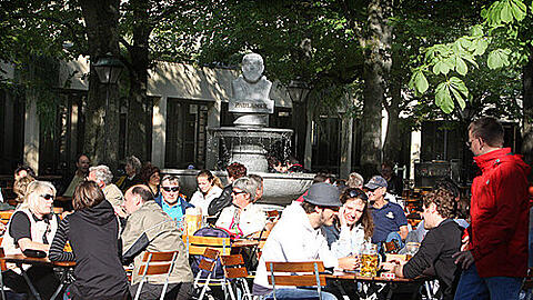 Der Biergarten am Nockherberg.