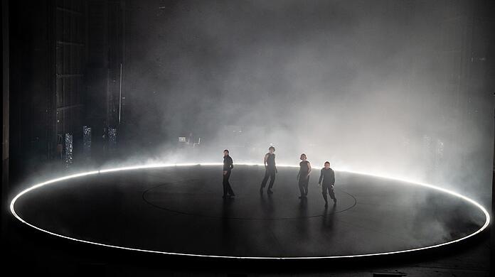 Nicola Mastroberardino, Noah Saavedra, Johannes Nussbaum und Thomas Lettow (von links) spielen Kleist.