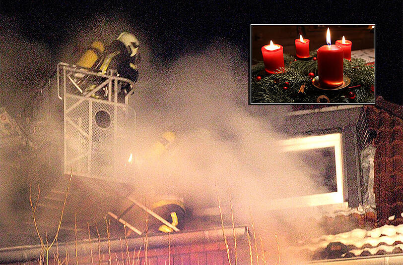 Ein brennender Adventskranz führte am Donnerstag zu einem Wohnungsbrand(Symbolbild).