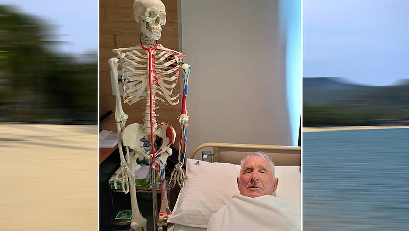 Frederic von Anhalt (re.) musste nach den Dreharbeiten ins Krankenhaus.