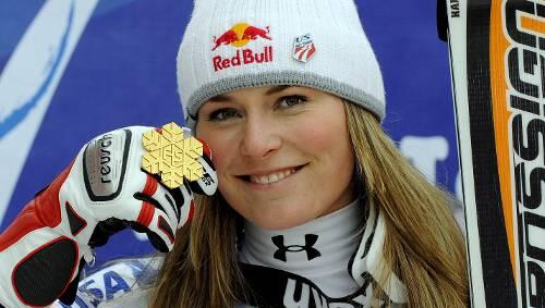 Erste Goldmedaille beim ersten Wettbewerb: Lindsey Vonn gewann den Super-G. Erste Goldmedaille beim ersten Wettbewerb: Lindsey Vonn gewann den Super-G.