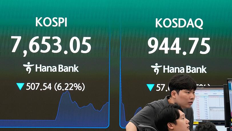 Der s&uuml;dkoreanische Leitindex hat am Montagmorgen deutlich nachgegeben.