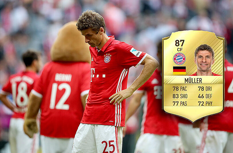 Bayern-Star Thomas Müller hat im Videospiel FIFA 17 eine Gesamtbewertung von 87.