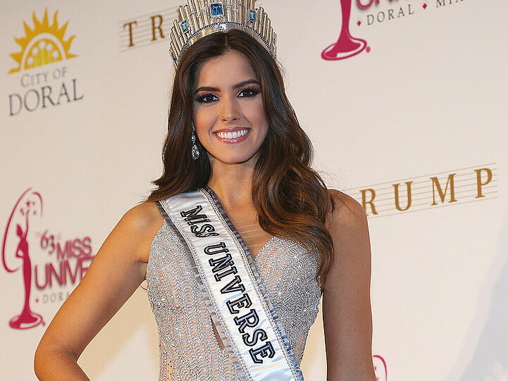 Laufstegerfahrung hat die amtierende "Miss Universe" Paulina Vega (22) aus Kolumbien. Das Publikum und die Jury verzauberte die BWL-Studentin bei der diesjährigen Wahl mit ihrem strahlenden Lächeln.