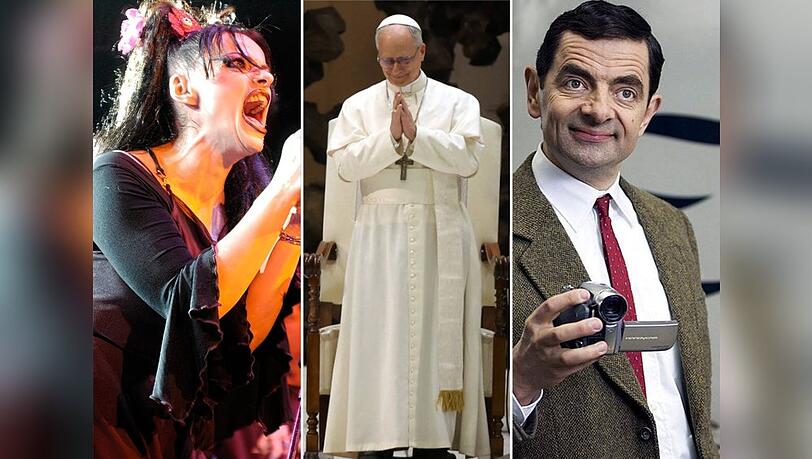 Nina Hagen und "Mr. Bean" (r.) sind im selben Jahr geboren wie der neue Papst Leo XIV.