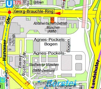 Das künftige SWM-AWM-Areal auf dem Stadtplan.