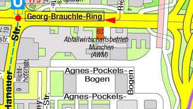 Das künftige SWM-AWM-Areal auf dem Stadtplan. Das künftige SWM-AWM-Areal auf dem Stadtplan.