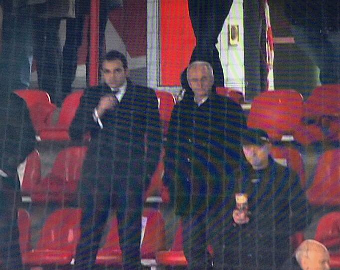 Sven-Göran Eriksson mit Ismaik-Cousin Noor Adnan Hassan Basha beim Löwen-Spiel gegen Union