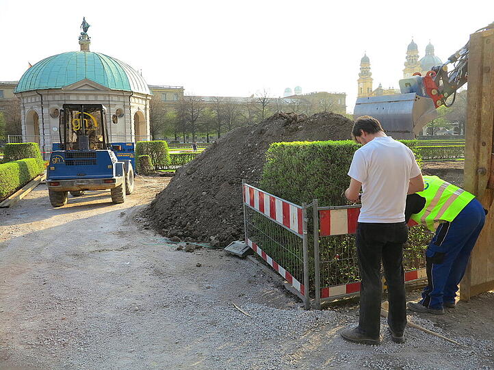 Baustelle im Hofgarten. Die Bilder.