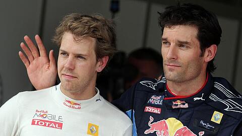 Sebastian Vettel (l) und Mark Webber