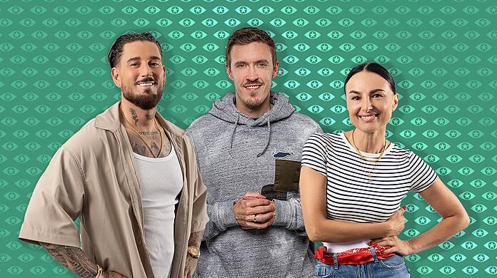 Sind die ersten drei Bewohner von "Promi Big Brother": Mike Heiter, Max Kruse und Mimi Fiedler